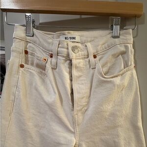 Re/Done Women's Off-White Straight Leg Jeans